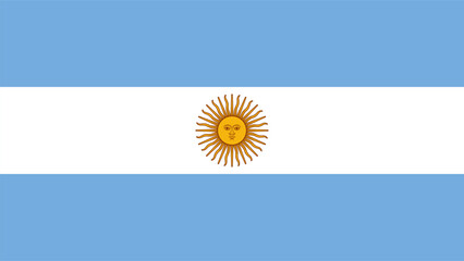 National flag of Argentina waving proudly against a blue sky
