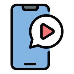 Advertisement phone icon flat line style illustration representing mobile marketing and promotional calls, suitable for telemarketing campaigns, digital advertising, and customer outreach projects