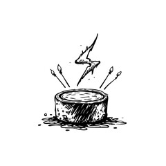 Mystical brew with lightning and candles graphic resource of mysterious potion illustration