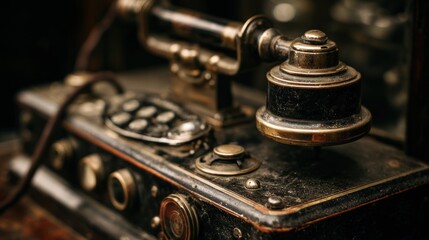 Vintage antique telephone close-up