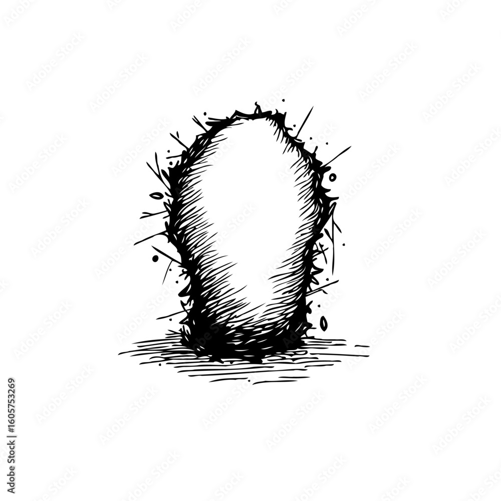 Fototapete abstract sketch depicting an outline with rough edges and strokes creating a unique design element i