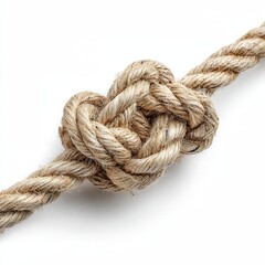 An overhead close-up shot of a rope knotted into a heart shape against a clean background, symbolizing connection and bonding.
