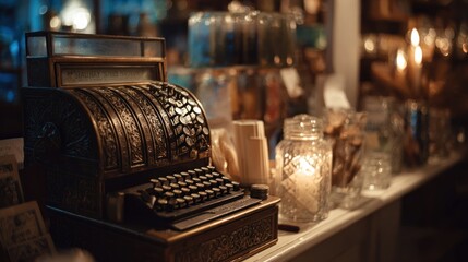 Vintage cash register in a shop