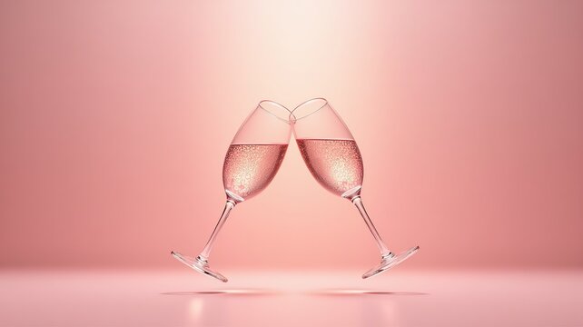 Pink Champagne Toast: Celebration, Romance, and Festive Cheers