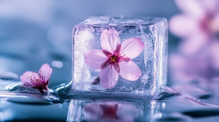 氷の中の花びら