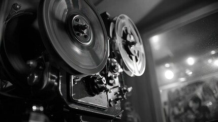 Vintage film projector close-up
