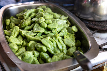 Delicious vibrant green gnocchi perfectly cooked