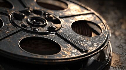 Vintage film reel close-up