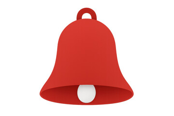 Ringing red notification bell icon with transparent background, 3d rendered for sleek user interface and ux design elements