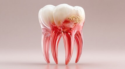 3D Rendering Of A Tooth With Decay And Gum Disease