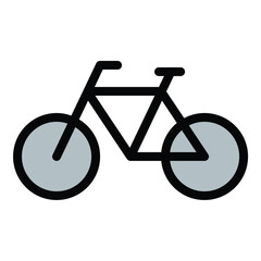 Bike icon flat line style illustration representing cycling and transportation suitable for fitness apps bike rentals and travel projects