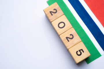 2025, The Gambia, The Gambia flag with date block, Concept, Important events for The Gambia the new...