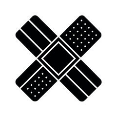 Bandage in Cross Shape Icon Vector Illustration