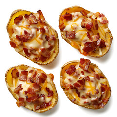Loaded Potato Skins with Bacon and Cheese