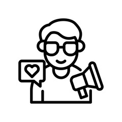 Influencer Marketing line icon