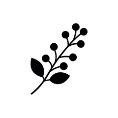 Branch with Berries Logo Icon Vector Illustration