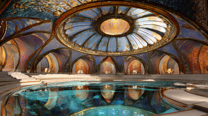 Thermal dome interior with concentric pools