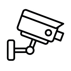 CCTV Camera Outline Logo Icon Vector Illustration