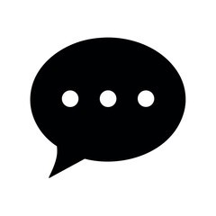 Fototapeta premium Chat Bubble with Dots Logo Icon Vector Illustration