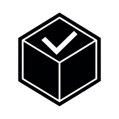 Checkmark Inside Box Logo Icon Vector Illustration