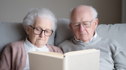 warm moment of elderly friends reminiscing over old photo album