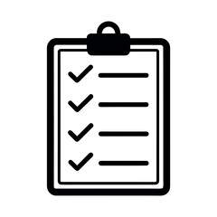 Clipboard with Checkmarks Icon Vector Illustration