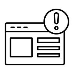 webpage alert line icon

