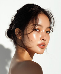 beautiful asian korean beauty model. hair model, fashion model