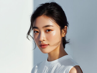 beautiful asian korean beauty model. hair model, fashion model