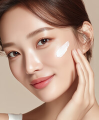 beautiful asian korean beauty model. hair model, fashion model
