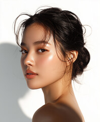 beautiful asian korean beauty model. hair model, fashion model