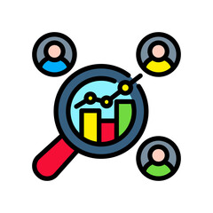 Market Research lineal color icon