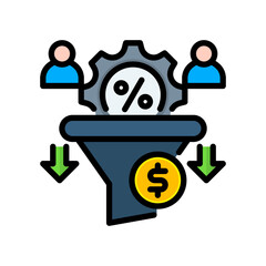 Conversion Rate lineal color icon