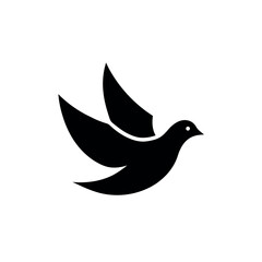 Dove in Flight Logo Icon Vector Illustration