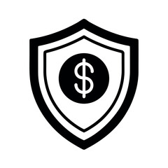 Dollar Sign in Shield Icon Vector Illustration