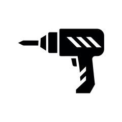 Drill Silhouette Logo Icon Vector Illustration