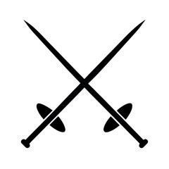 Fencing Swords Crossed Logo Vector Illustration