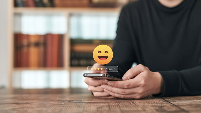 Enthusiastic customer gives five star rating review on mobile app for exceptional service today