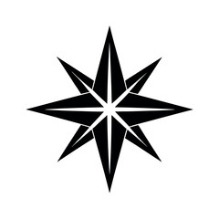 Geometric Compass Rose Logo Icon Vector Illustration