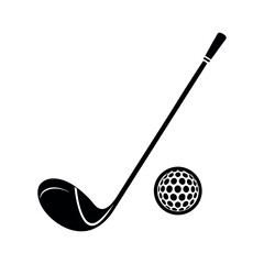 Golf Club and Ball Logo Icon Vector Illustration