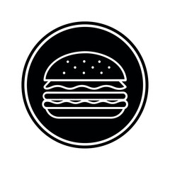 Hamburger Menu Icon Inside Circle Vector Illustration