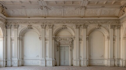 Obraz premium Ornate interior with arched doorways and columns in a luxurious building.