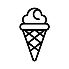 Ice Cream Cone Outline Icon Vector Illustration