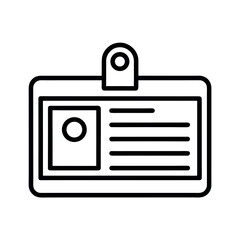 ID Card Outline Logo Icon Vector Illustration