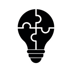 Innovation Puzzle Bulb Logo Icon Vector Illustration