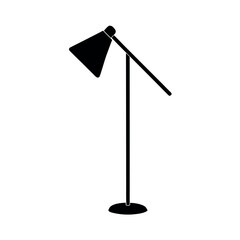Interior Floor Lamp Silhouette Icon Vector Illustration