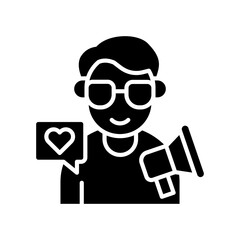 Influencer Marketing glyph icon