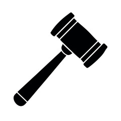 Lawyer Gavel Simple Icon Vector Illustration