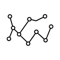 Line Graph with Nodes Icon Vector Illustration