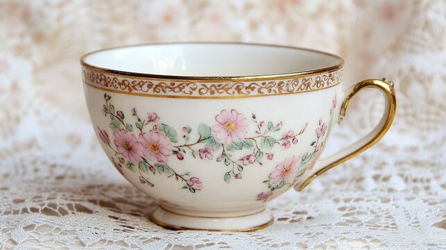 Delicate floral teacup